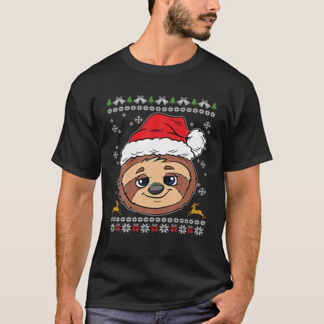 Camiseta Navidades feos de Santa Hat Pajama Cute Animal (Anverso)