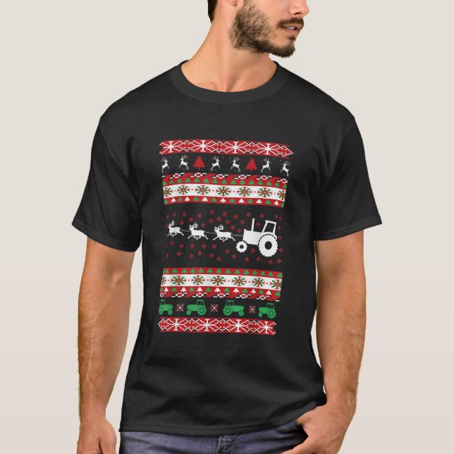 Camiseta Navidades feos de Tractor de granjeros (Anverso)
