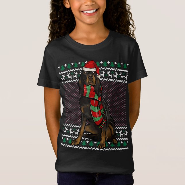 Camiseta Navidades feos de Xmas Gordon Setter Dog Santa Hat (Anverso)