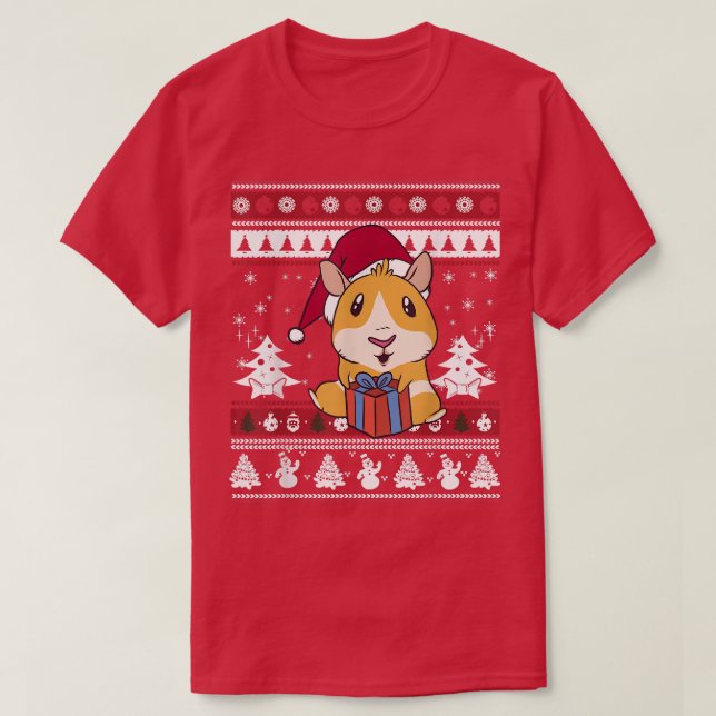 Camiseta Navidades feos del cerdo guineano, cerdo guineano  (Diseño del anverso)
