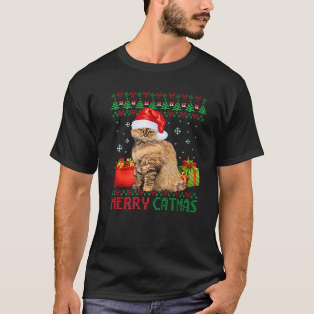 Camiseta Navidades feos del gato Selkirk Rex Cat Mo (Anverso)
