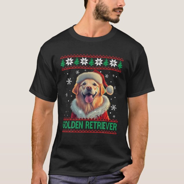 Camiseta Navidades feos del Golden Retriever Santa Hat (Anverso)