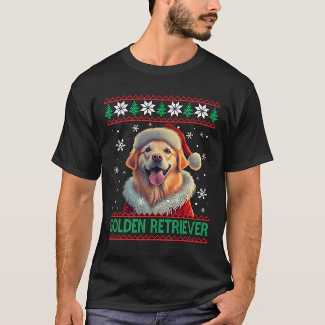 Camiseta Navidades feos del Golden Retriever Santa Hat (Anverso)