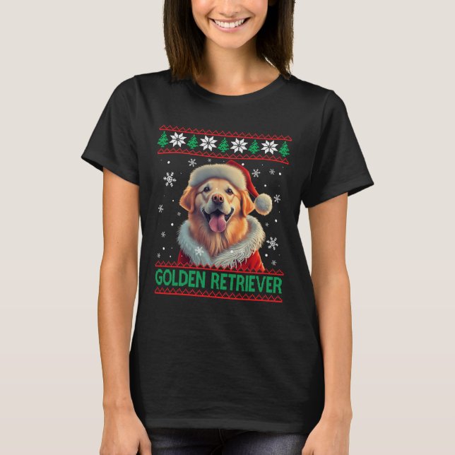 Camiseta Navidades feos del Golden Retriever Santa Hat (Anverso)