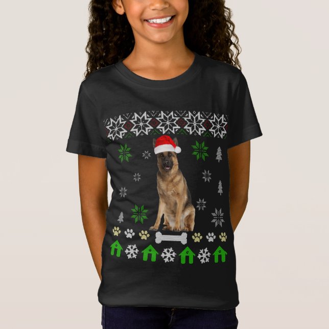 Camiseta Navidades feos del pastor alemán-Perro pastor alem (Anverso)