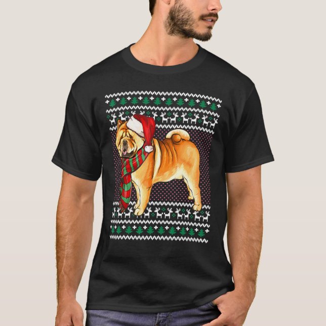 Camiseta Navidades feos del perro de vaca navideño Santa Ha (Anverso)