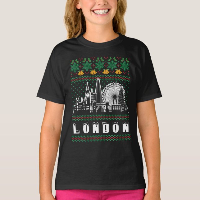 Camiseta Navidades feos del Reino Unido de Londres (Anverso)