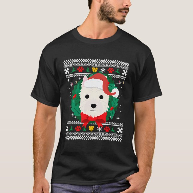 Camiseta Navidades feos del West Highland White Terrier (Anverso)
