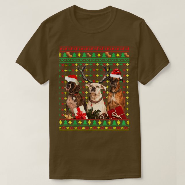 Camiseta Navidades feos endulzan a cómico perro negro (Diseño del anverso)