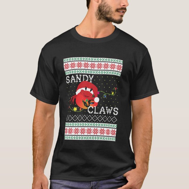 Camiseta Navidades feos endulzan a Sandy Crab Amantes de la (Anverso)