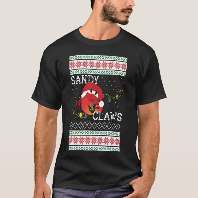 Camiseta Navidades feos endulzan a Sandy Crab Amantes de la (Anverso)