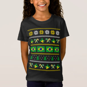 Camiseta Navidades feos endulzan la bandera de Brasil, medi