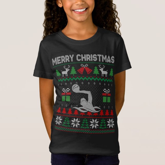 Camiseta Navidades feos Jugador de waterpolo Santa Tree Xma (Anverso)