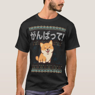 Camiseta Navidades feos Kawaii Shiba Inu Perro japonés J-Po