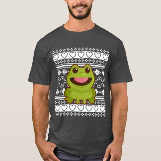 Camiseta Navidades feos Navidades suaves Rana graciosa