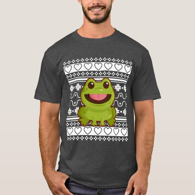 Camiseta Navidades feos Navidades suaves Rana graciosa (Anverso)