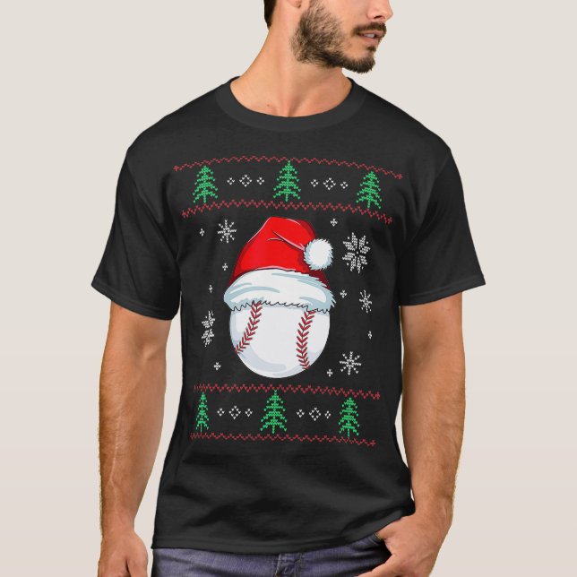 Camiseta Navidades feos niños de béisbol pegan a Santa Paja (Anverso)