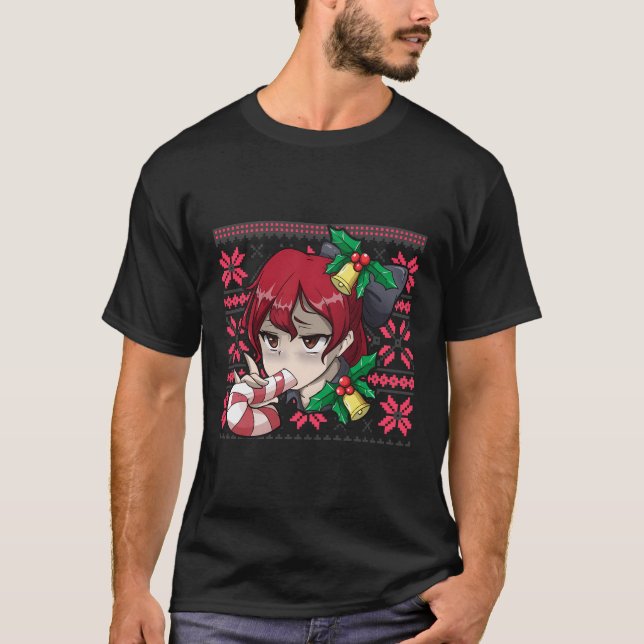 Camiseta Navidades feos Otaku Ahegao Ecchi Etchi Lewenta He (Anverso)