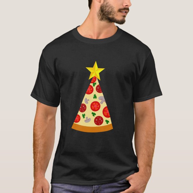 Camiseta navidades feos pizza tree graciosos navideños ital (Anverso)