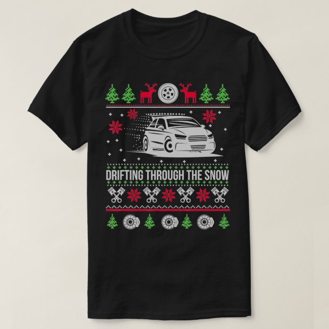 Camiseta Navidades feos recorriendo la nieve (Diseño del anverso)