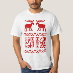 Camiseta ¡Navidades feos sudan el código QR Feliz Año Nuevo