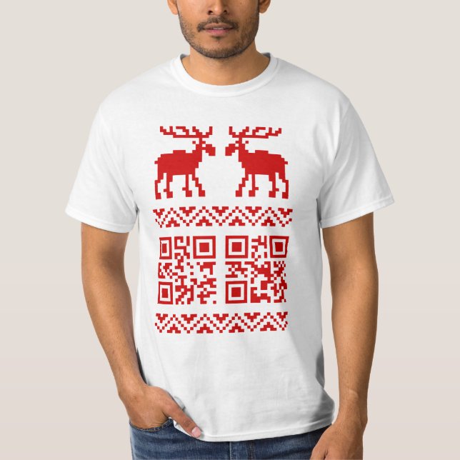 Camiseta ¡Navidades feos sudan el código QR Feliz Año Nuevo (Anverso)