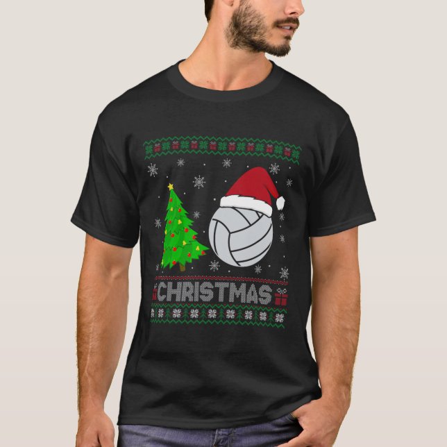 Camiseta Navidades feos sudan en árbol de navidad de voleib (Anverso)