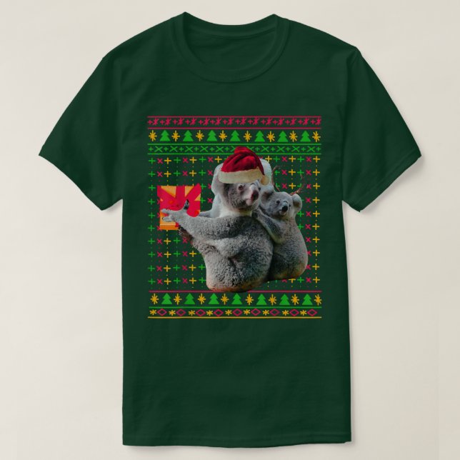 Camiseta Navidades feos sudan Koala regalo Gracioso Santa H (Diseño del anverso)