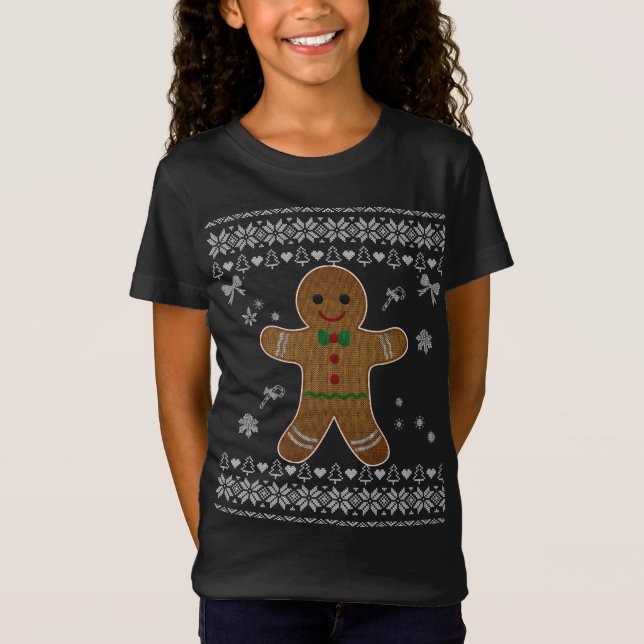 Camiseta Navidades feos sudan morder me Gingerbread Man Div (Anverso)