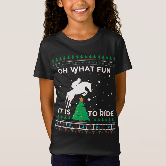 Camiseta Navidades feos sudorosos de vaquero ecuestre (Anverso)