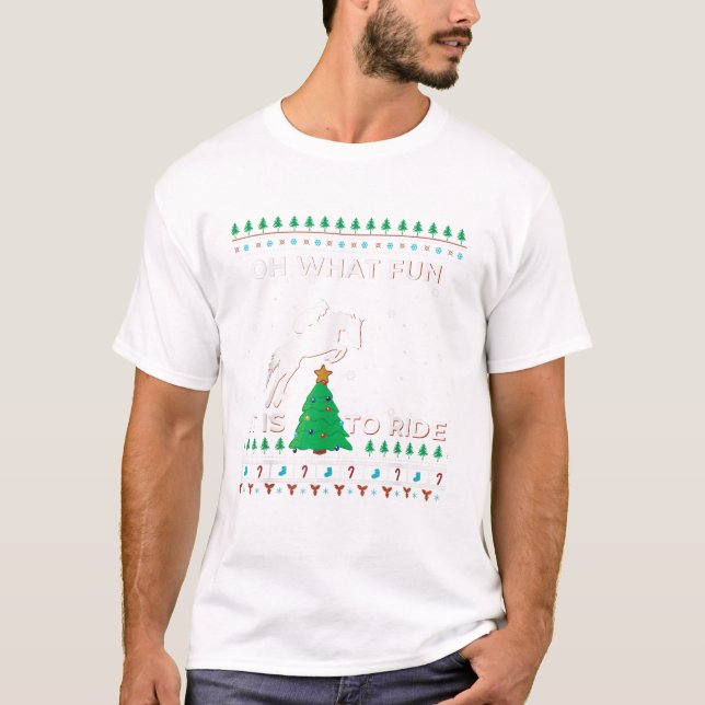 Camiseta Navidades feos sudorosos de vaquero ecuestre (Anverso)