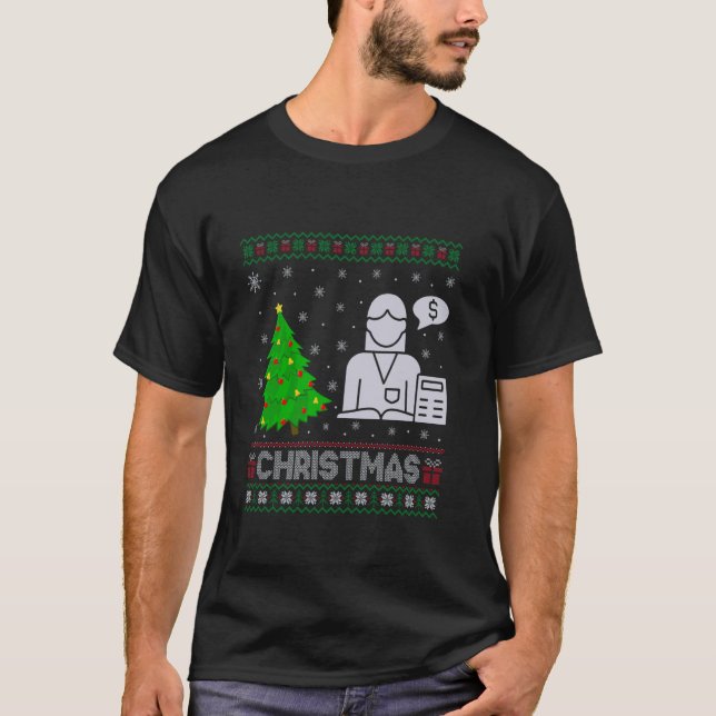 Camiseta Navidades feos sudorosos iluminan árboles de navid (Anverso)