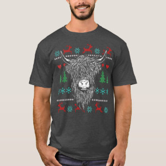 Camiseta Navidades feos Vaca Highland 2