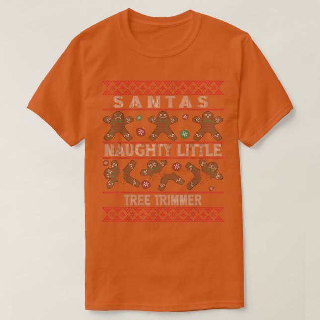 Camiseta Navidades feos Xmas Santa Tree Trimmer Job (Diseño del anverso)