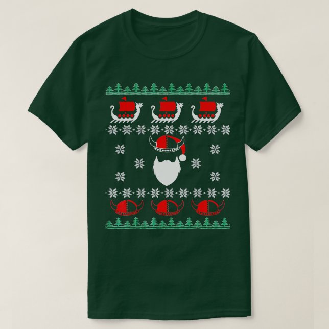 Camiseta Navidades feos y  de Santa Ships viking Gorra (Diseño del anverso)