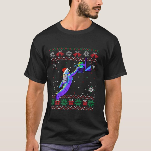 Camiseta Navidades feos y graciosos astronautas de Santa Ha (Anverso)
