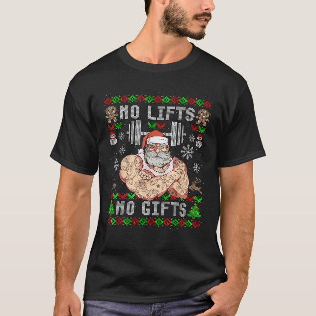 Camiseta Navidades feos y graciosos diseñan levantamiento d (Anverso)