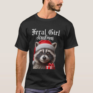 Camiseta Navidades Feral Chica Raccoon