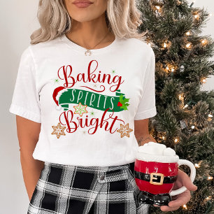 Camiseta Navidades feriados Espíritus de horneado brillante