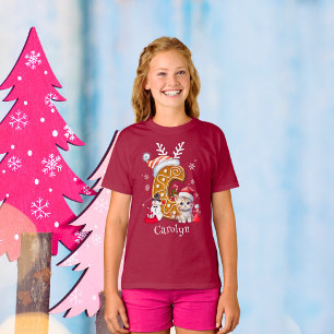 Camiseta Navidades festivos Chica de la letra C del pan de