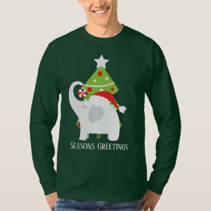 Camiseta Navidades festivos elefante blanco añaden texto