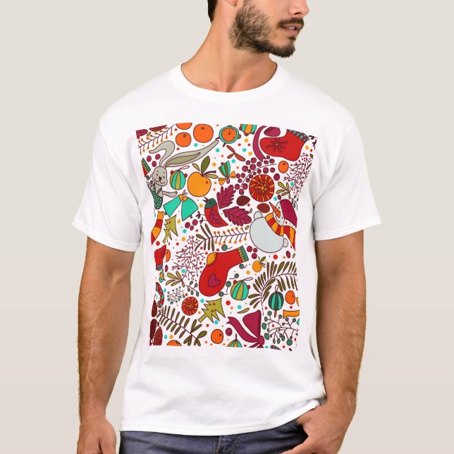 Camiseta Navidades festivos Elementos Diseño sin inconvenie (Anverso)