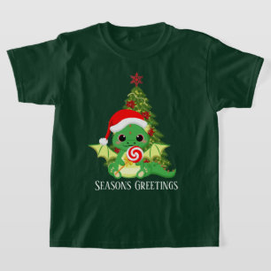 Camiseta navidades festivos fantasía dragón agregar texto