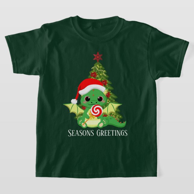 Camiseta navidades festivos fantasía dragón agregar texto (Distribución)