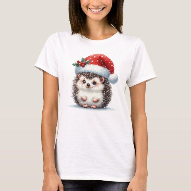 Camiseta Navidades festivos Hedgehog (Anverso)