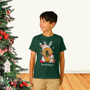 Camiseta Navidades festivos letra d de pan de jengibre de c