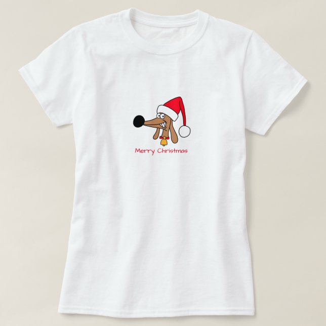 Camiseta Navidades festivos Perro Dachshund (Diseño del anverso)
