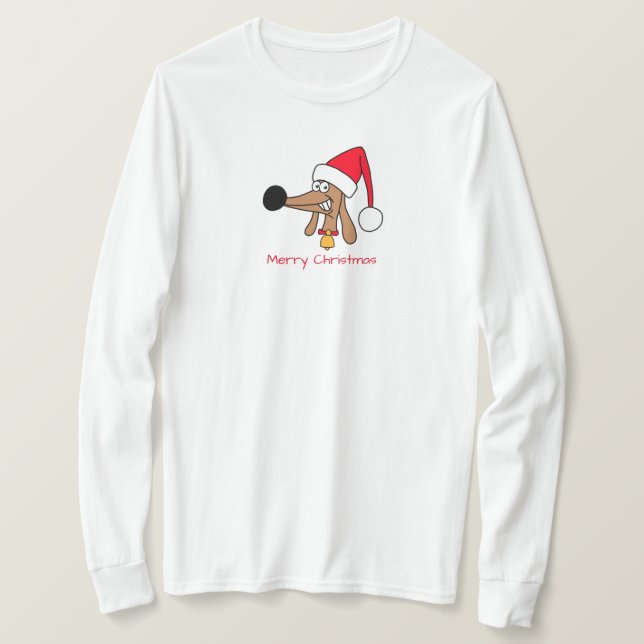 Camiseta Navidades festivos Perro Dachshund (Anverso del diseño)