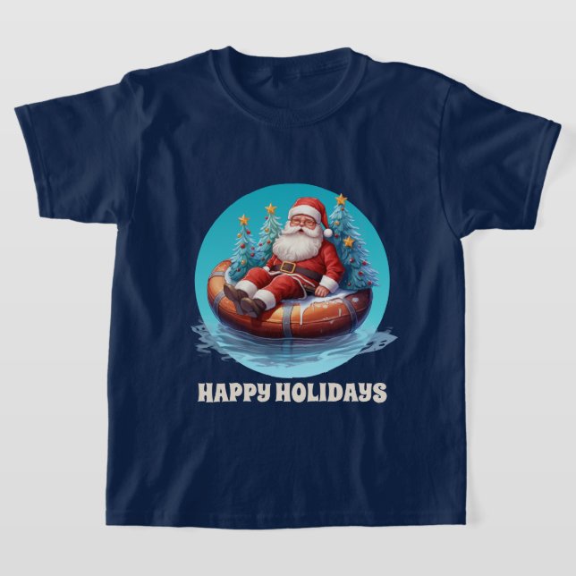 Camiseta navidades festivos playa Santa agregar acuarela de (Distribución)