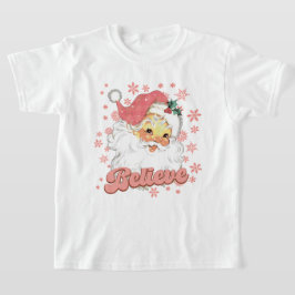 Camiseta navidades festivos rosa Santa Holiday
